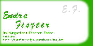 endre fiszter business card